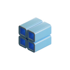 Cube 3D Render Design Element 01B