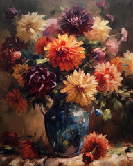 Floral Symphony: Brushstrokes of Beauty - Infusing Home Décor with Elegant Art and Striking Wall Art
