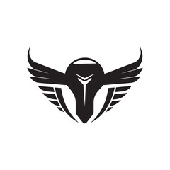 Creative Technology wings and light bulb idea logo icon minimal technology logo silhouette vector