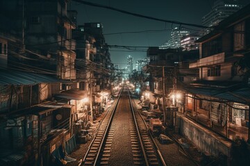 Fototapeta na wymiar Urban metropolis in Southeast Asia. Generative AI