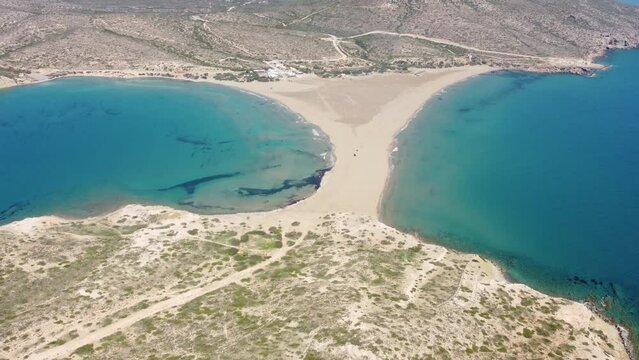 Aerial view of Prasonisi beach of the greek island of Rhodes 3