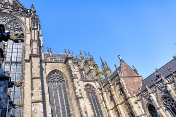 Utrecht, Netherlands - April 2, 2023: St. Martin’s cathedral or Dom Church in old town Utrecht
