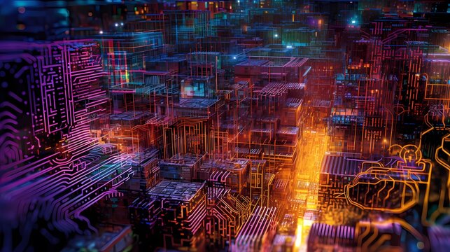 Twilight Network: An Abstract Depiction of Artificial Intelligence.