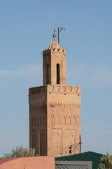 Fototapeta premium Close up of a mosque top in the city of Marrakech in Morocco
