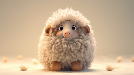 Fototapeta premium Cute furry sheep