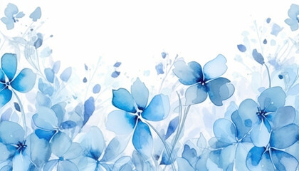 blue floral watercolor background