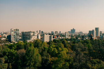 Fototapeta na wymiar Mexico - fev 2022 panoramic view from Chapultepec to Mexico city