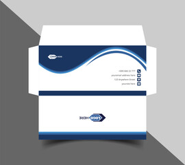 Naklejka premium Envelope template design. Envelope A4. Envelope A4 vector design. white background, vector illustration. Stationery template design kit.
