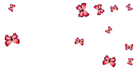 Tropical red butterflies isolated vector wallpaper. Spring ornate insects. Simple butterflies isolated kids background. Sensitive wings moths graphic design. Nature beings.