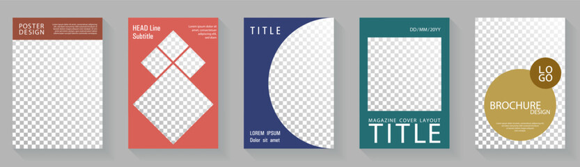Colorful cover page template premium vector collection. Promotion publication mockups.