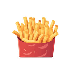 French fries flat vector illustration, isolated on white background