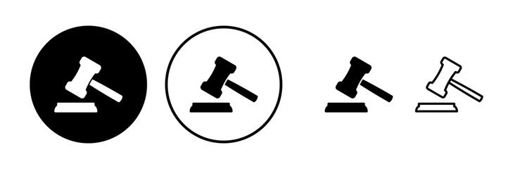 Gavel icon vector. judge gavel icon. auction hammer