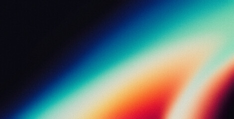 Vibrant retro psychedelic grainy gradient background orange blue abstract poster banner header cover design