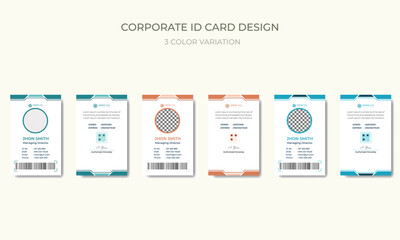 Modern Corporate Id card design template premium vector