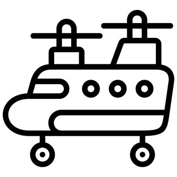 helicopter hercules icon illustration design with outline