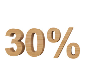 sign 3d font 30% made of wood