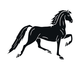 Fototapeta na wymiar Vector hand drawn doodle sketch black American Saddlebred horse isolated on white background