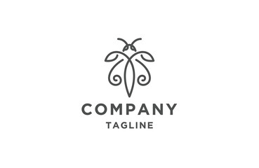 Bee line logo icon design template flat vector