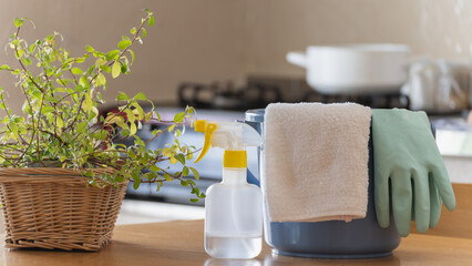 ダイニングと掃除道具