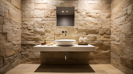 Salle de bain en pierre de taille