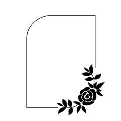 Decorative floral wedding invitation frame