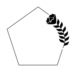 Decorative floral wedding invitation frame