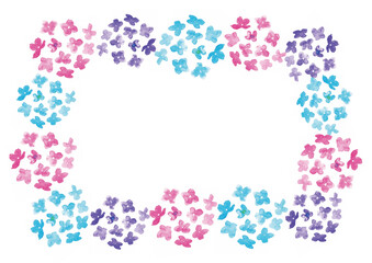 水彩手描きの紫陽花フレーム