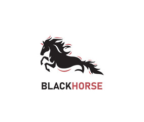 Black Red Horse logo design