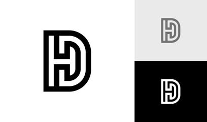 Letter DH initial monogram logo design