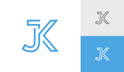 Letter JK initial monogram logo design