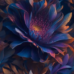 fractal flower background, generation ai