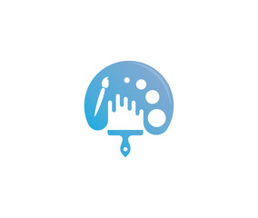 Paint art logo design sign