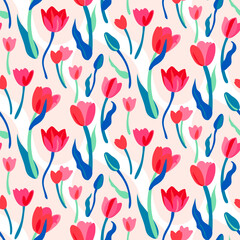 Tulips in bloom - 605075581