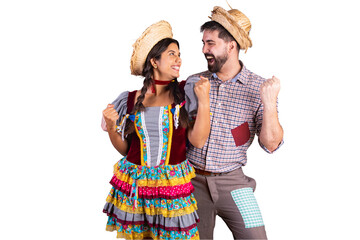 brazilian couple, clothes from festa junina, arraial, festa de são joão. boyfriend and...