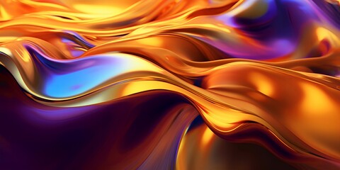 Naklejka premium abstract colorful waves of multicolored liquid, in dark gold and light bronze style