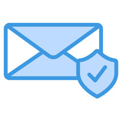 Email protection icon in blue style, use for website mobile app presentation
