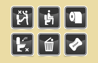 Toilet Public Sign Symbol Icon Pictogram