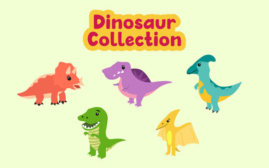 collection of cute cartoon dinosaurs