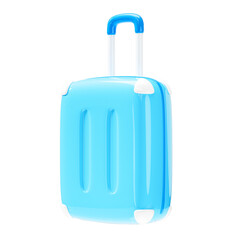 Obraz premium blue suitcase, 3d luggage icon