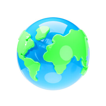 3d Planet Earth world map, earth globe, Environment Day concept. 3d render illustration.