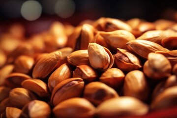 Roasted Nuts in a close-up shot, macro shot - made with generative AI tools