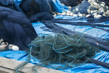 a pile of fishing nets that will be used to catch fish