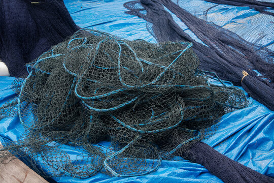 a pile of fishing nets that will be used to catch fish