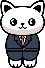 Funny cat and adorable kitten character vector design with flat color in white background suitable for sticker, cartoon and print design.