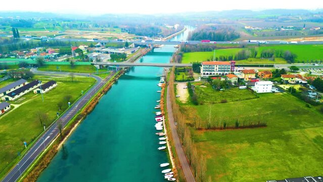 Rio, Ponte, &aacute;gua Cristalina, Imagens relaxantes, Lago di Garda, Peschiera Del Garda