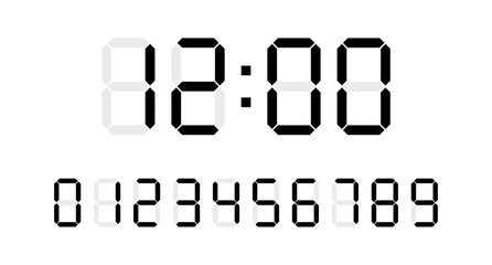Digital clock number set
