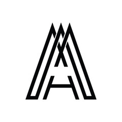 monogram clever letter A Logo with triangle shape design template isolated on white background