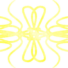 Yellow Watercolor Lines Doodle Background