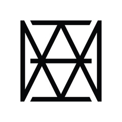 abstract ornament in square line, unique logo
