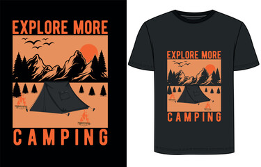 Hiking and camping t-shirt design 